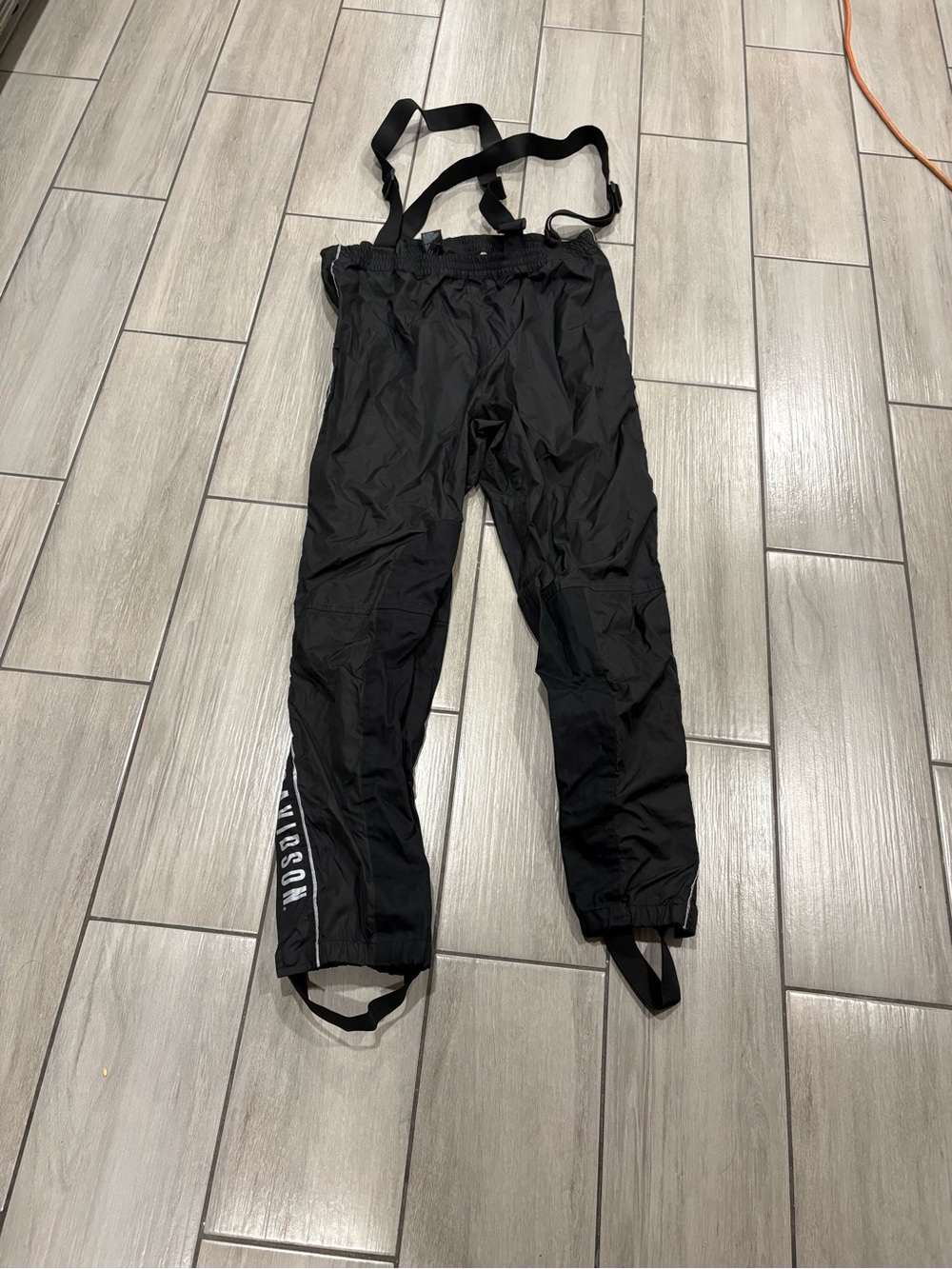 #17 Harley Davidson - black rain pants suspenders  size XL
